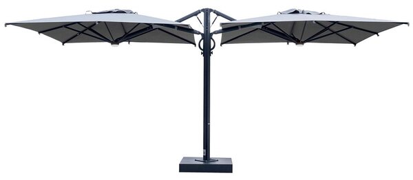 Scolaro Dvojitý boční slunečník Dual V, Scolaro, 500x250 cm, rám lakovaný hliník barva Carbon, potah akryl 350 g/m2, barva Natural