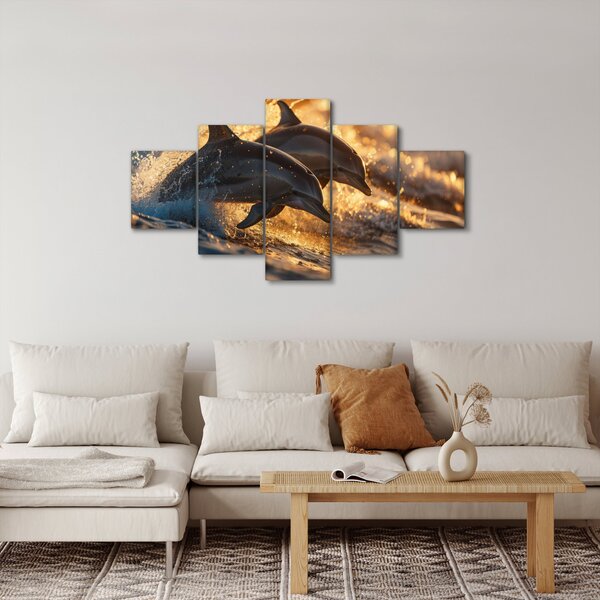 Obraz - Delfíni (125x70 cm)