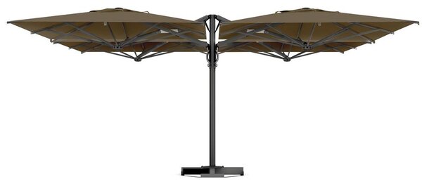 Scolaro Čtyřdílný boční slunečník Quattro, Scolaro, 500x500 cm, rám lakovaný hliník barva Carbon, potah akryl 350 g/m2, barva Natural