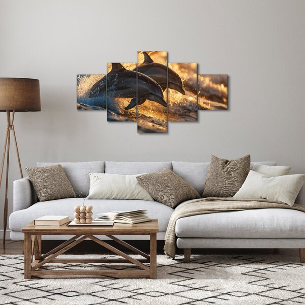 Obraz - Delfíni (125x70 cm)