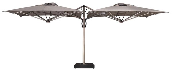 Scolaro Dvojitý boční slunečník Dual V, Scolaro, 600x300 cm, rám lakovaný hliník barva Starwhite, potah akryl 350 g/m2, barva Natural