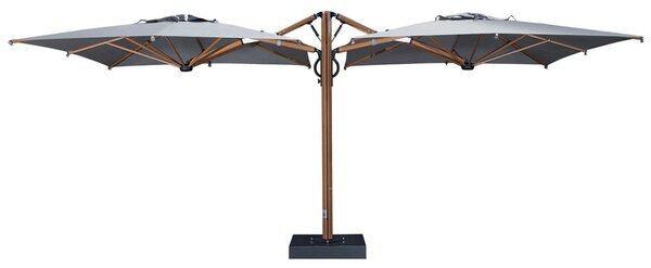 Scolaro Dvojitý boční slunečník Dual T, Scolaro, 600x300 cm, rám lakovaný hliník barva Starwhite, potah akryl 350 g/m2, barva Natural