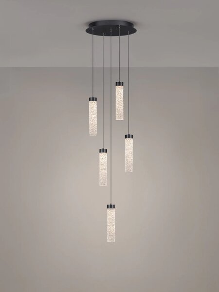 LED luster Zelon 5 – Černá