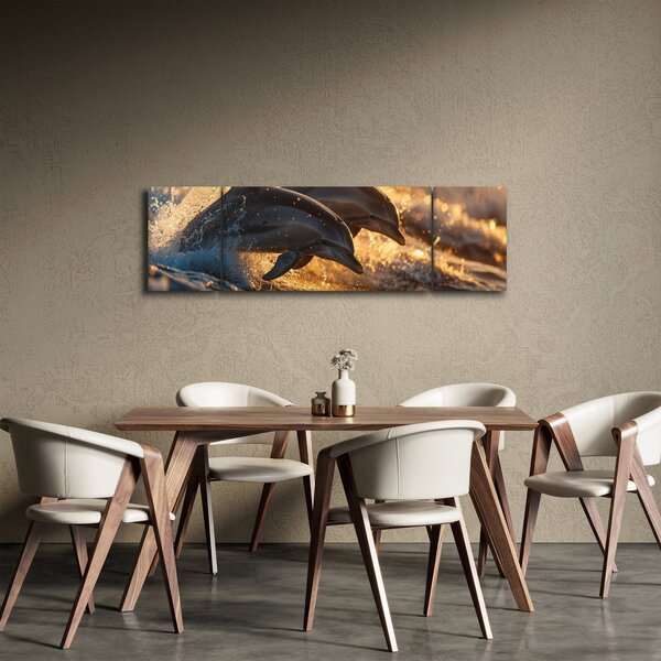 Obraz - Delfíni (170x50 cm)