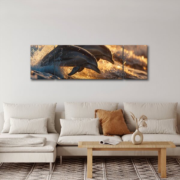 Obraz - Delfíni (170x50 cm)