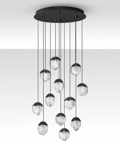 LED dizajnový luster Alicia Čierna 12 – Černá