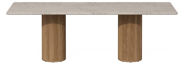 Tribu Jídelní stůl Otto, Tribu, obdélníkový 290x110x95 cm, rám teak, deska přírodní kámen travertine
