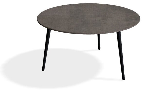 Royal Botania Nízký stůl Styletto, Royal Botania, kulatý 90x50 cm, rám hliník anthracite, deska keramika bílá