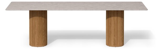Tribu Barový stůl Otto, Tribu, obdélníkový 320x110x93 cm, rám teak, deska keramika dekor scisto