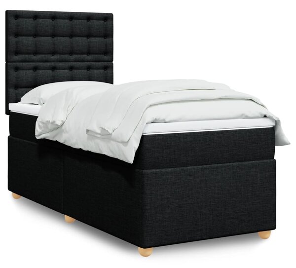 Box spring postel s matrací černá 90x190 cm textil 3293451
