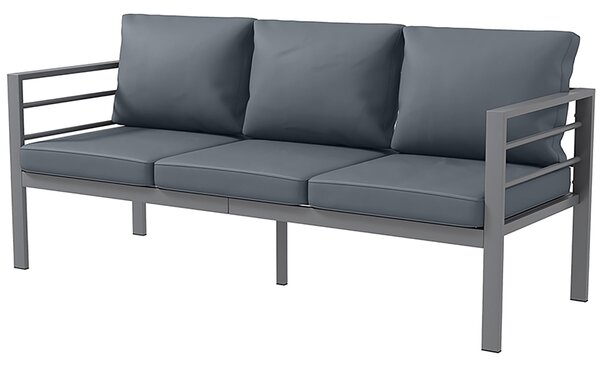 Outsunny Zahradní pohovka pro 3 osoby, venkovní pohovka z hliníku se sedacími a zádovými polštáři - 185D x 66Š x 64V cm | Aosom
