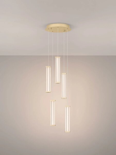 LED dizajnový luster Pheme 5 Zlatá 3000K