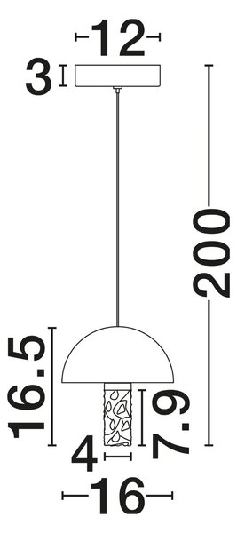 Dizajnový LED luster Dorin 7W A – Bílá