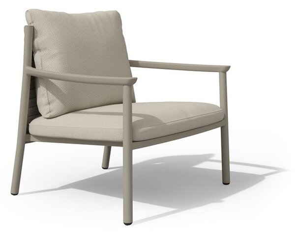 Tribu Nízké křeslo Lucca, Tribu, rám hliník barva linen, lankový výplet barva linen, bez sedáků