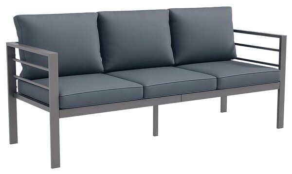 Outsunny Zahradní pohovka pro 3 osoby, venkovní pohovka z hliníku se sedacími a zádovými polštáři - 185D x 66Š x 64V cm | Aosom