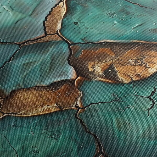 Obraz - Zeleno-zlatá malba (170x50 cm)