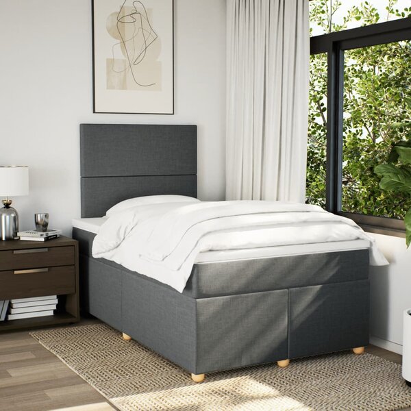 Box spring postel s matrací tmavě šedá 120x190 cm textil 3293513