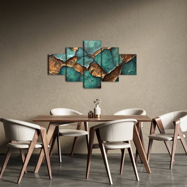 Obraz - Zeleno-zlatá malba (125x70 cm)