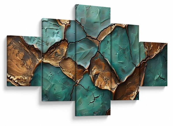 Obraz - Zeleno-zlatá malba (125x70 cm)