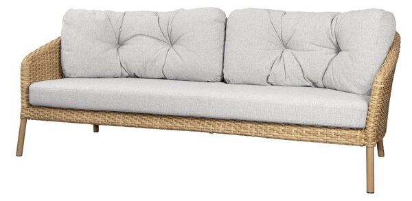 Cane-line 3-místná pohovka Ocean Large, Cane-line, 202x90x73 cm, rám hliník, výplet umělý ratan barva natural, bez polstrů