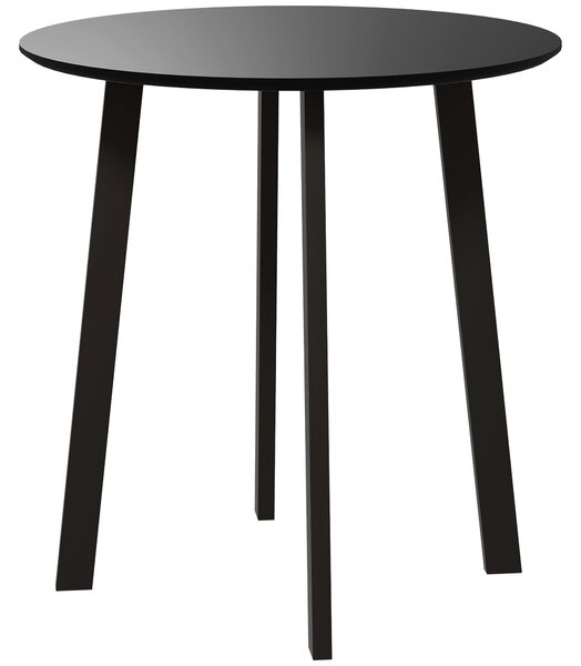 HOMCOM Kulatý jídelní stůl 72 x 72 cm pro 2 osoby – Moderní jídelní stůl s šikmými nohami, stůl pro kuchyň, jídelnu a obývací pokoj – Černý | Aosom