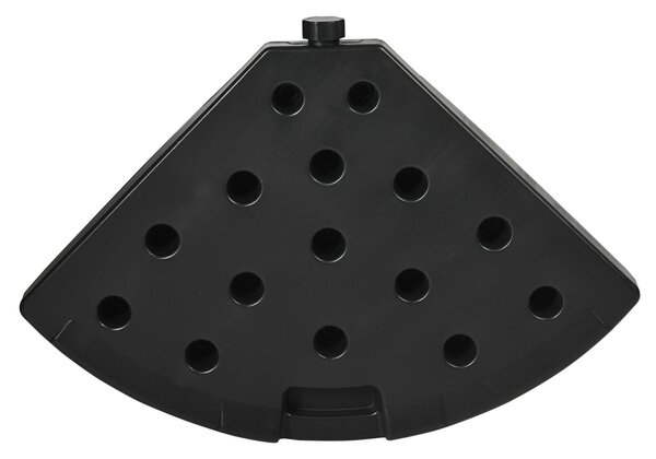 Outsunny 4dílný základový blok pro výsuvné slunečníky, odolný vůči počasí, plnitelný 52 kg vody nebo 68 kg písku, HDPE, černý | Aosom