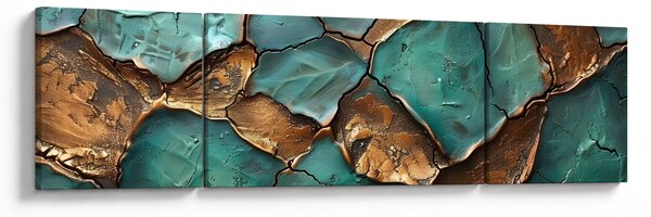 Obraz - Zeleno-zlatá malba (170x50 cm)