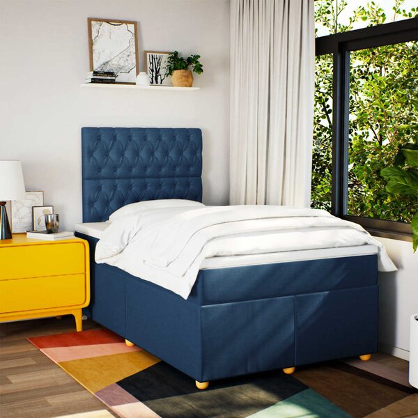 Box spring postel s matrací černá 120x190 cm textil 3291232