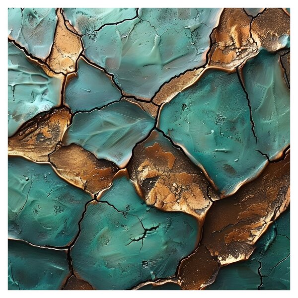 Obraz - Zeleno-zlatá malba (30x30 cm)