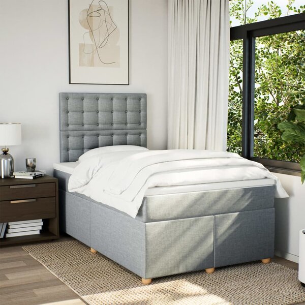 Box spring postel s matrací světle šedá 120x190 cm textil 3291233