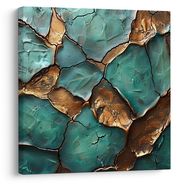 Obraz - Zeleno-zlatá malba (30x30 cm)