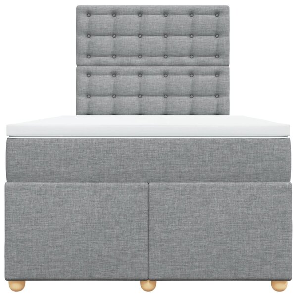 Box spring postel s matrací světle šedá 120x190 cm textil 3291233