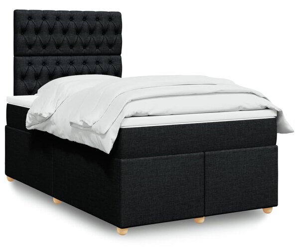 Box spring postel s matrací černá 120x200 cm textil 3291256