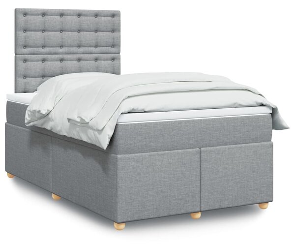 Box spring postel s matrací světle šedá 120x190 cm textil 3291233