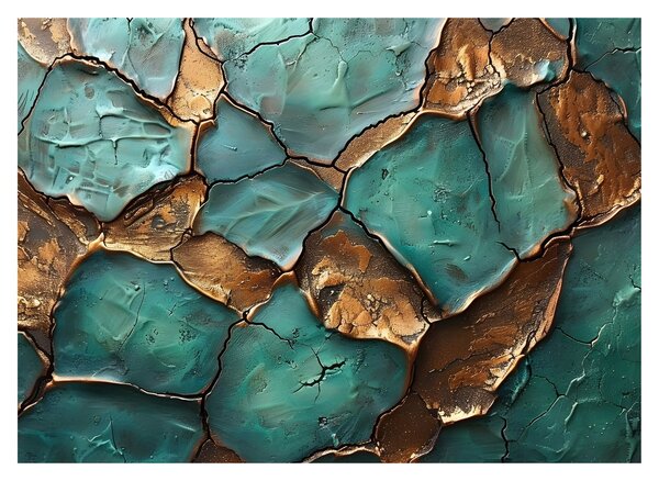 Obraz - Zeleno-zlatá malba (70x50 cm)