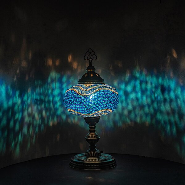 Krásy Orientu Orientální skleněná mozaiková lampa Dalga - stolní