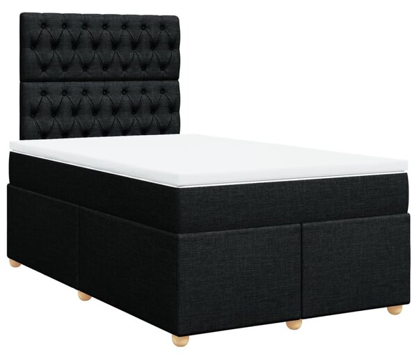 Box spring postel s matrací černá 120x200 cm textil 3291256