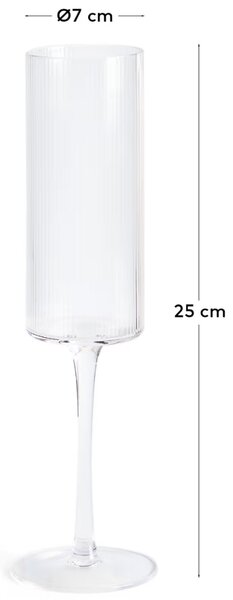 Kave Home Sklenička na sekt Eluria 245 ml