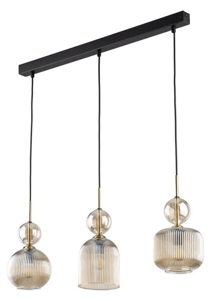 Lustr na lanku SOPHIA 3xE14/10W/230V černá/kouřová béžová