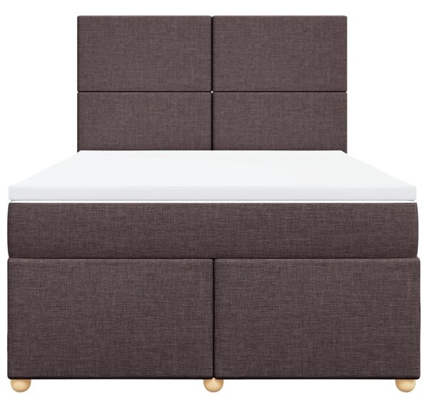 Box spring postel s matrací tmavě hnědá 140x190 cm textil 3291271