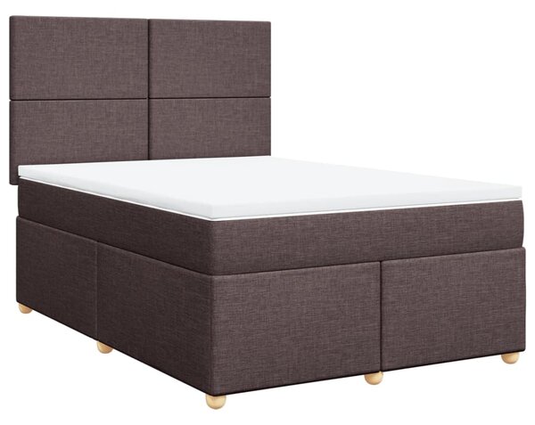 Box spring postel s matrací tmavě hnědá 140x190 cm textil 3291271