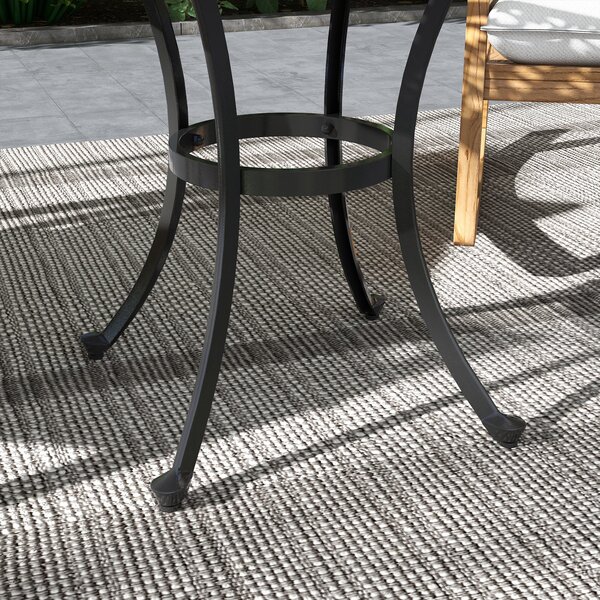 Outsunny Boční Stolek, Zahradní Stolek, Patio Stolek s Hliníkovým Rámem, Kavový Stolek s Nosností až 50 kg pro Zahradu a Balkon, Černý, 60 x 60 x 53 c