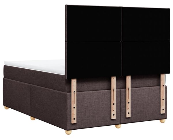 Box spring postel s matrací tmavě hnědá 140x190 cm textil 3291271