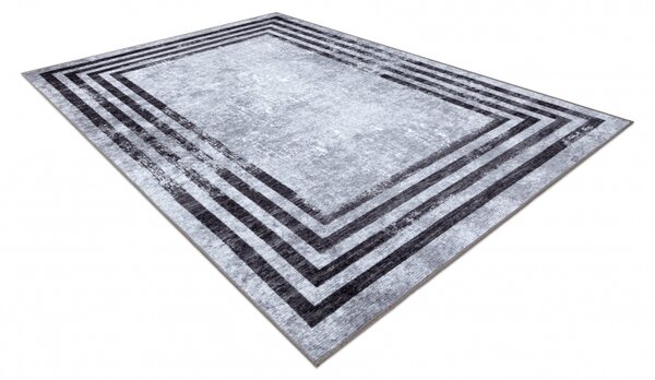 Kusový koberec pratelný MIRO 51325.805 Geometrický protiskluzový šedý Rozměr: 140x190 cm