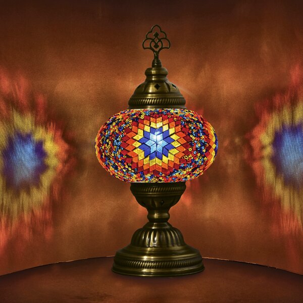 Krásy Orientu Orientální skleněná mozaiková stolní lampa Isra - ø skla 16 cm
