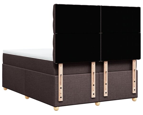Box spring postel s matrací tmavě hnědá 140x190 cm textil 3291285