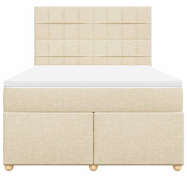 Box spring postel s matrací krémová 140x190 cm textil 3291280