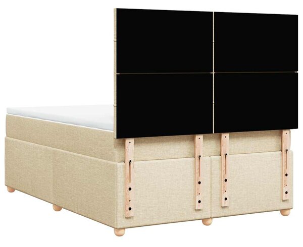 Box spring postel s matrací krémová 140x190 cm textil 3291280