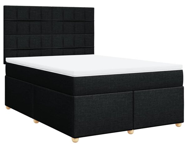 Box spring postel s matrací černá 140 x 190 cm textil 3291277
