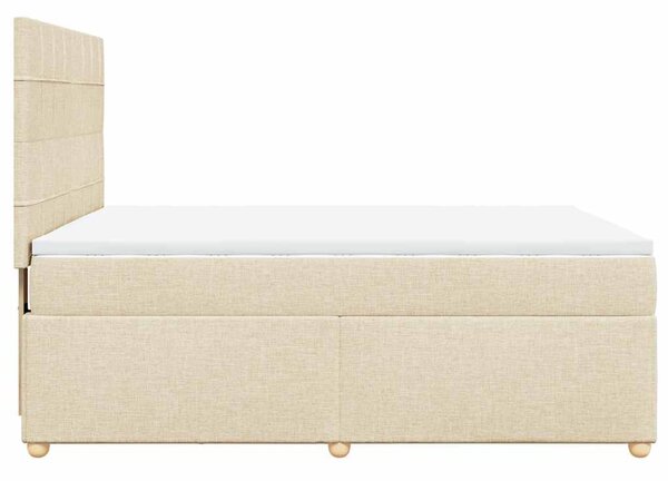 Box spring postel s matrací krémová 140x190 cm textil 3291280